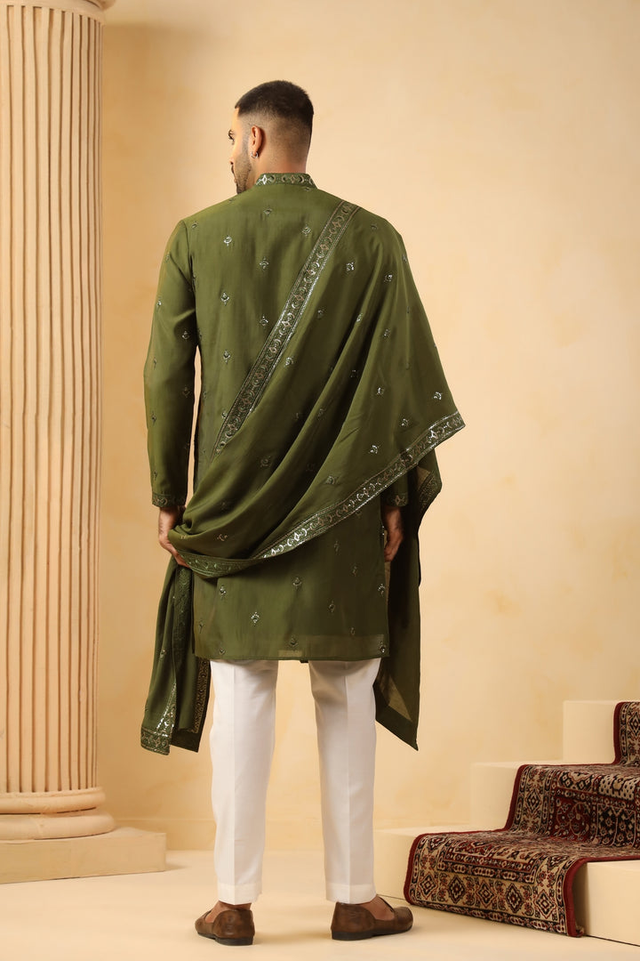 Sequence Green Kurta Set - KM45132D-10