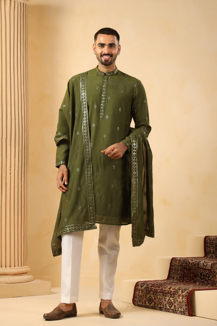 Sequence Green Kurta Set - KM45132D-10