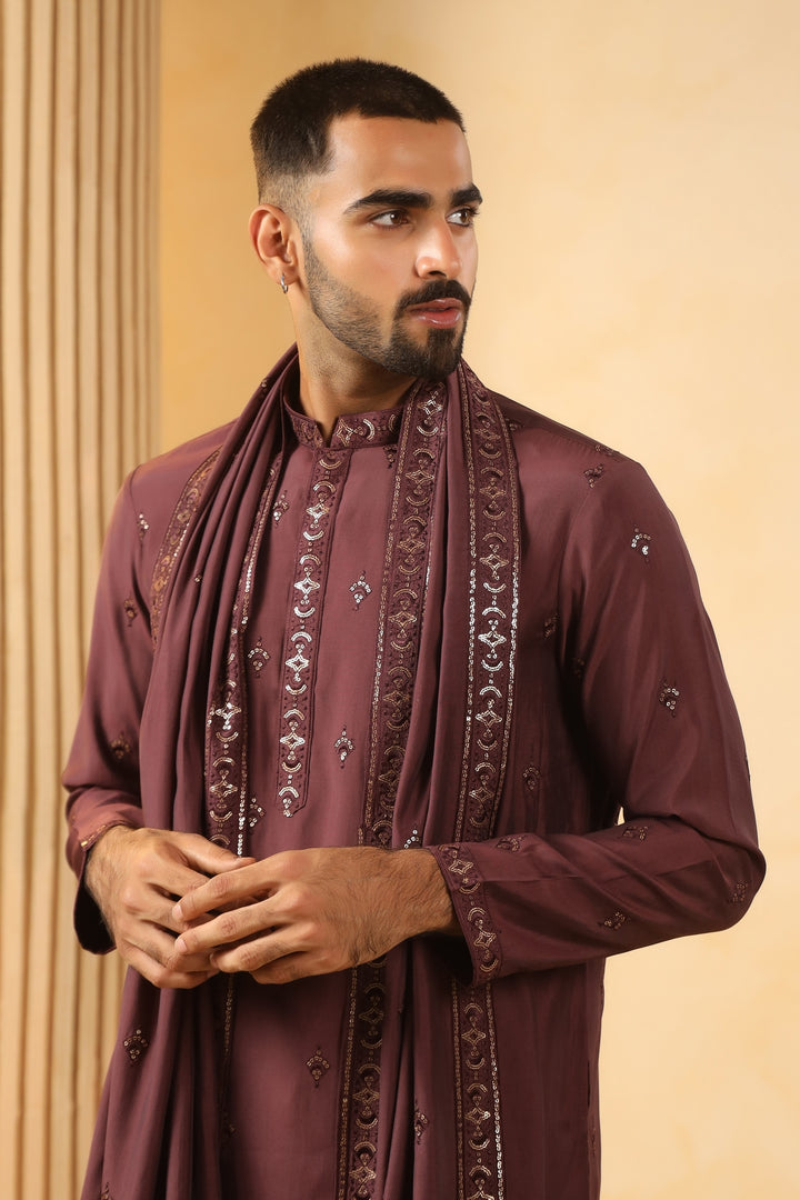 Sequence Wine Kurta Set - KM45132D-12