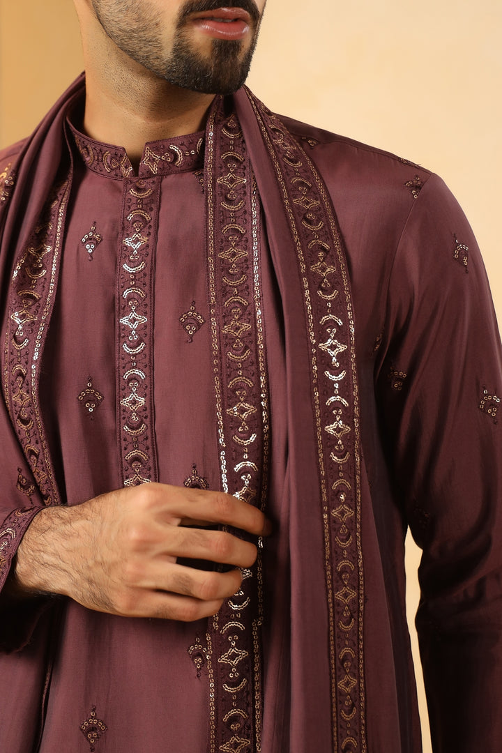 Sequence Wine Kurta Set - KM45132D-12