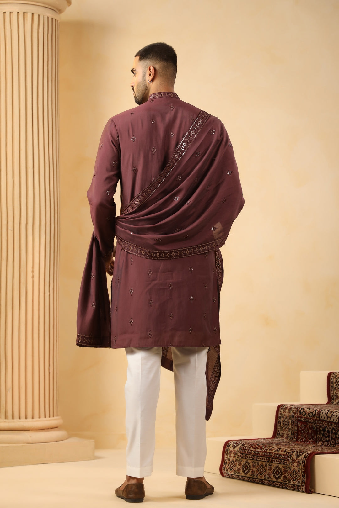Sequence Wine Kurta Set - KM45132D-12