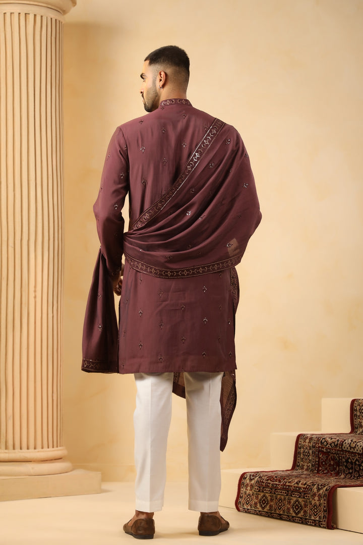 Sequence Wine Kurta Set - KM45132D-12