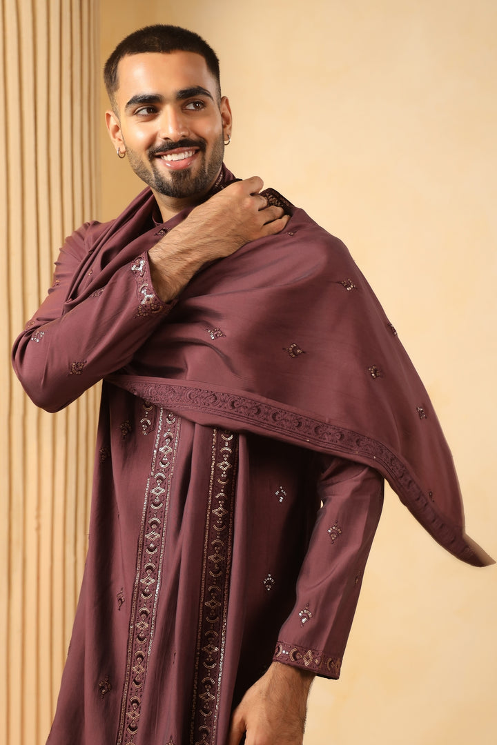 Sequence Wine Kurta Set - KM45132D-12