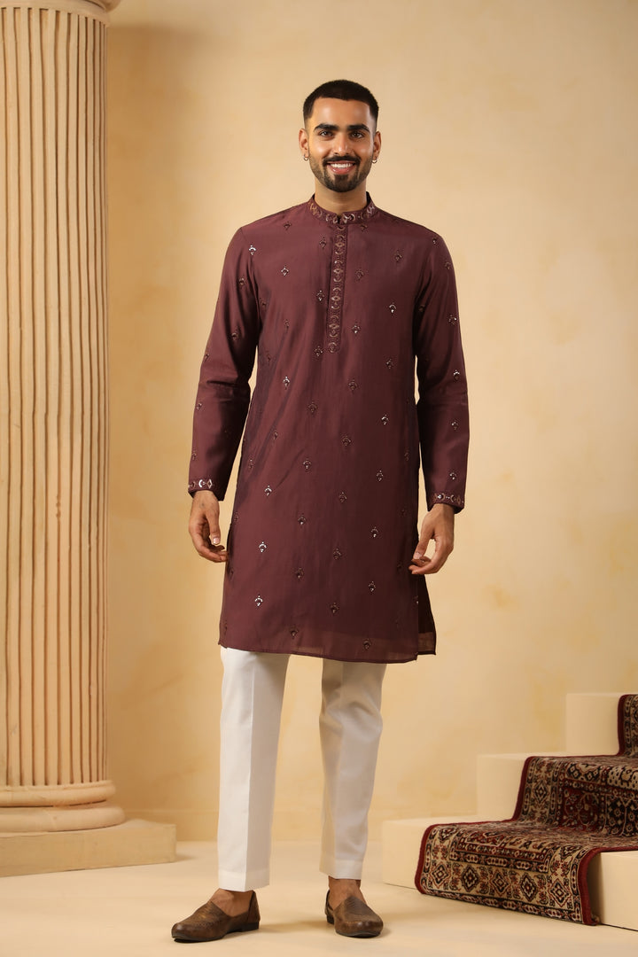 Sequence Wine Kurta Set - KM45132D-12