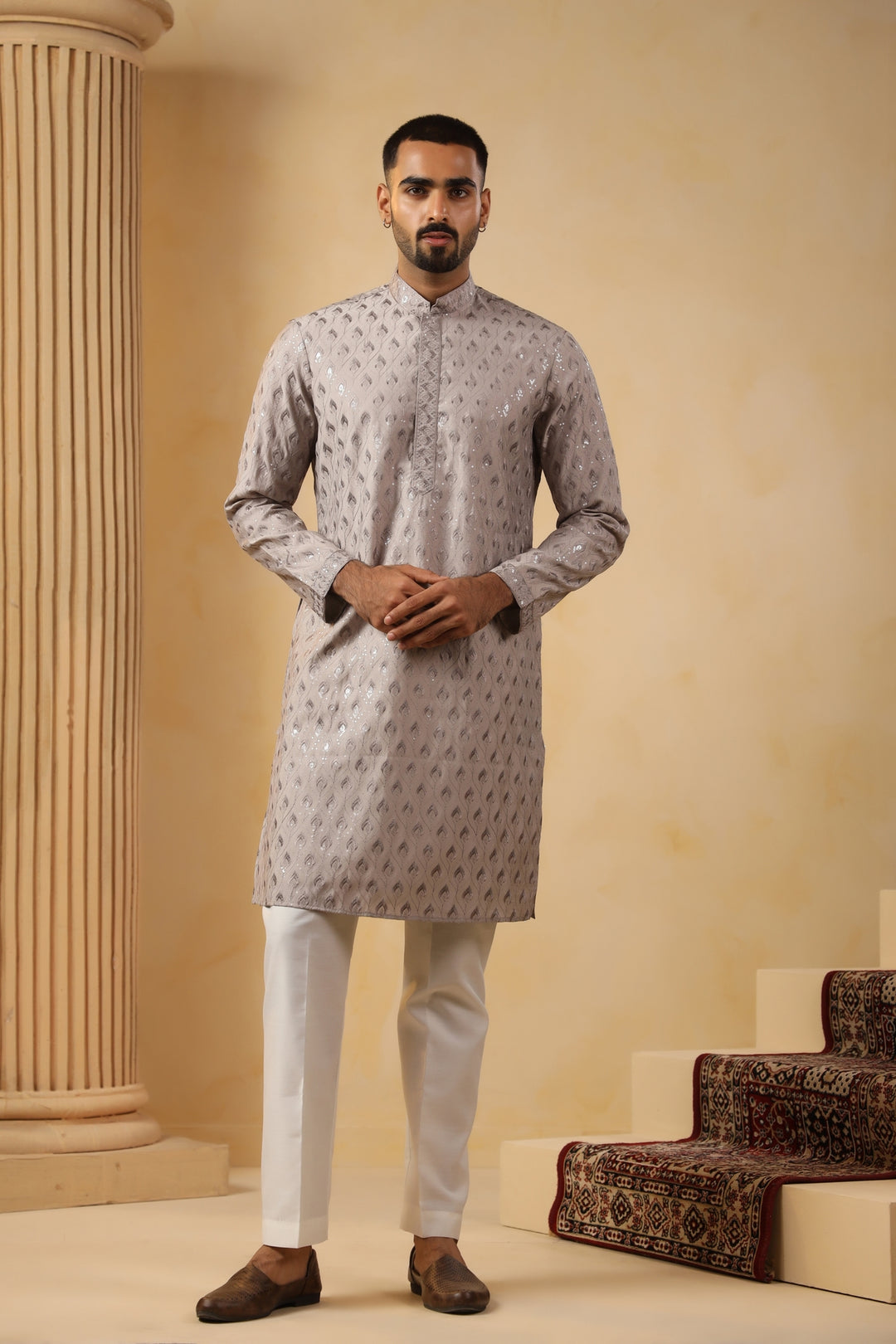 Sequence Grey Kurta Set - KM45154-21
