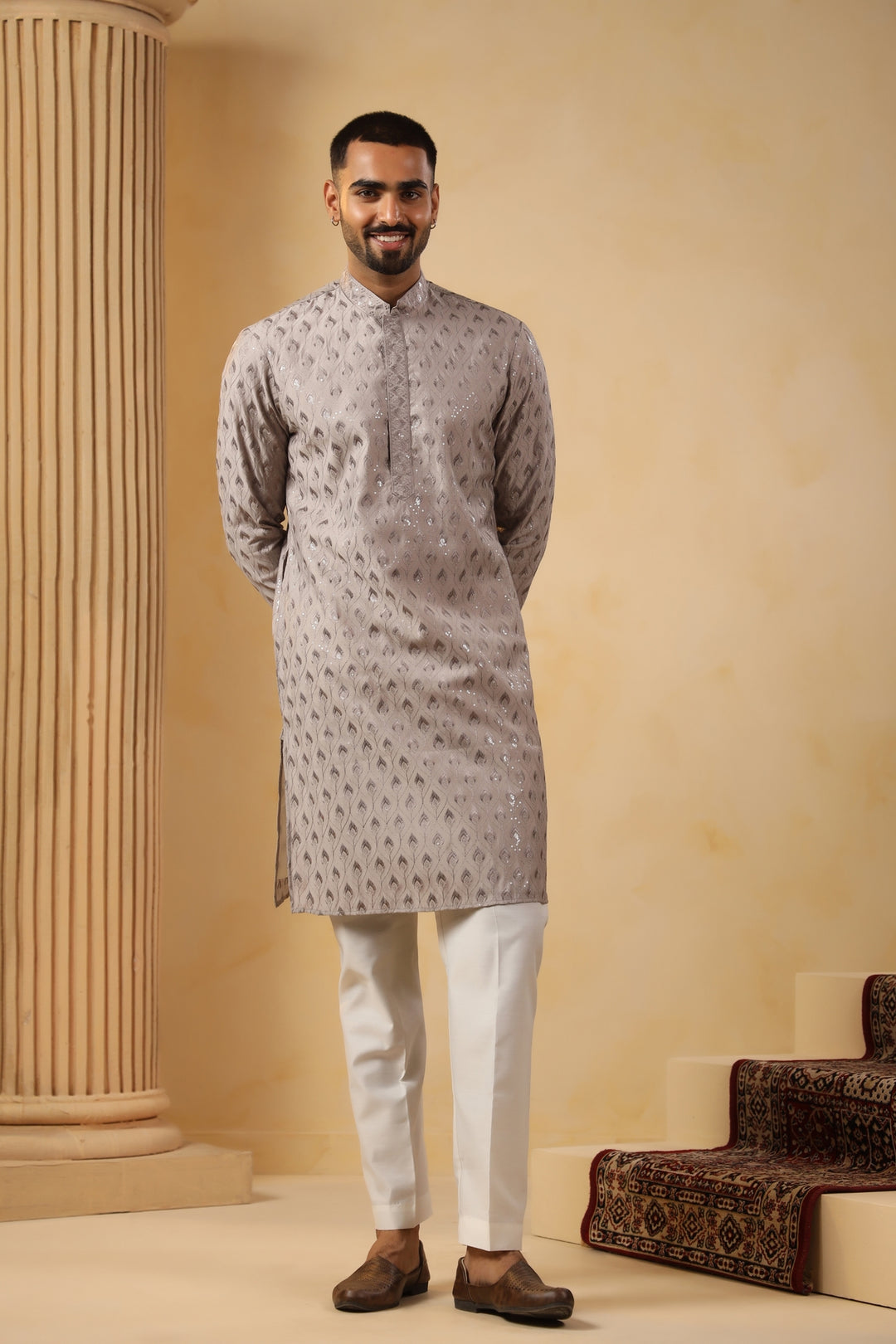 Sequence Grey Kurta Set - KM45154-21