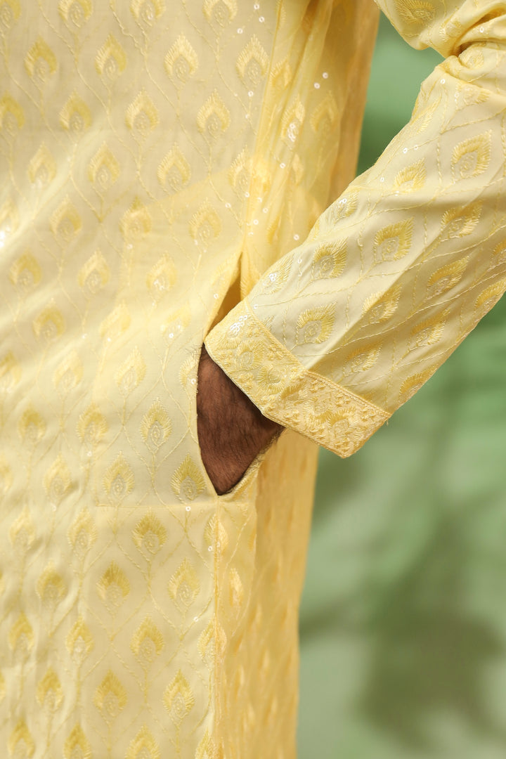 Sequence Yellow Kurta Set - KM45154-7