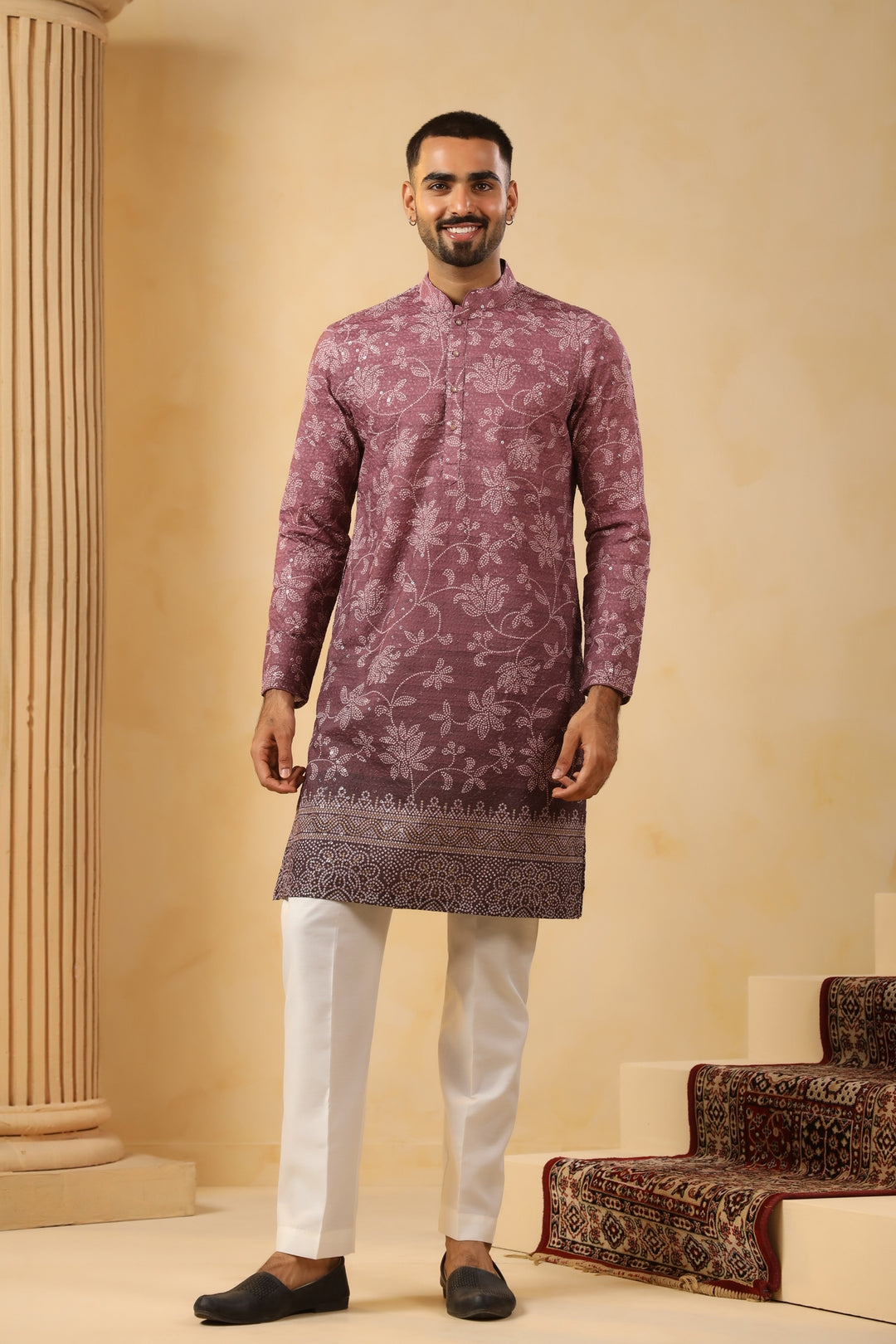 Sequence Wine Kurta Set - KM45195-8525B
