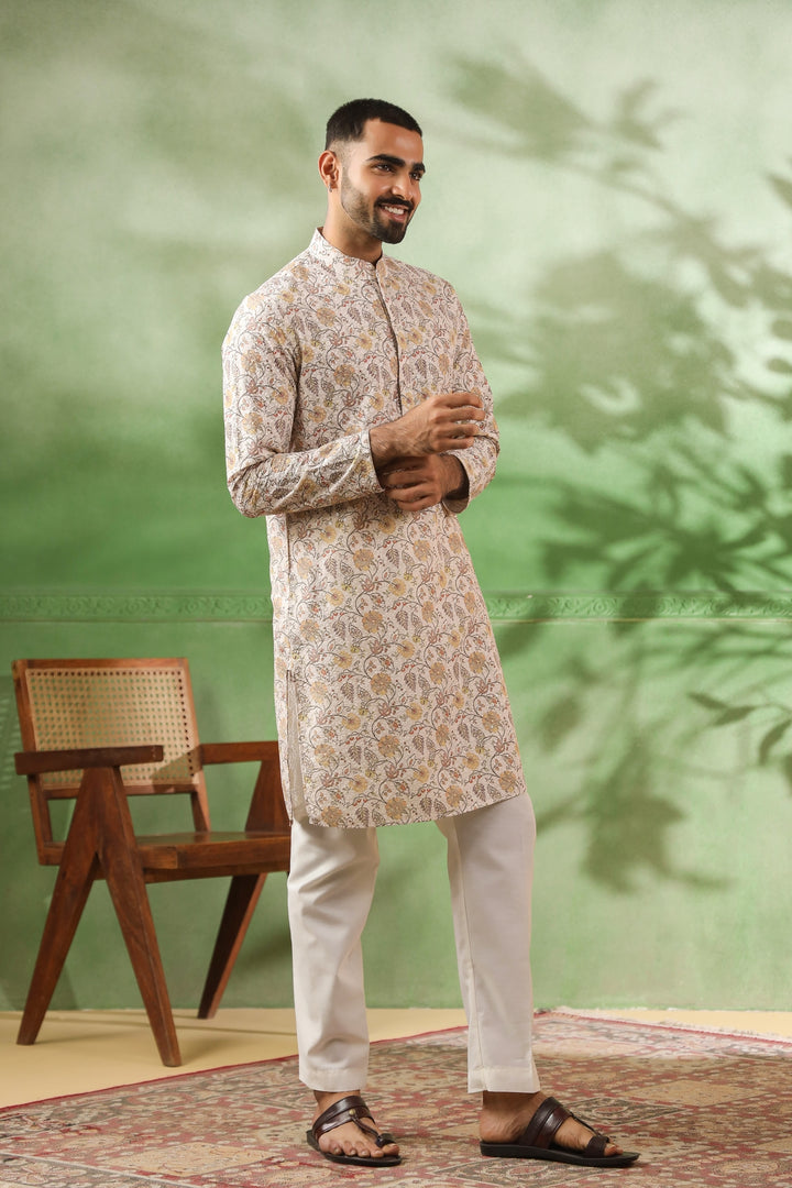 Sequence Cream Kurta Set - KM45242-158A