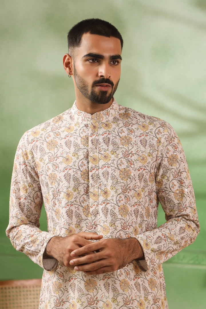 Sequence Cream Kurta Set - KM45242-158A