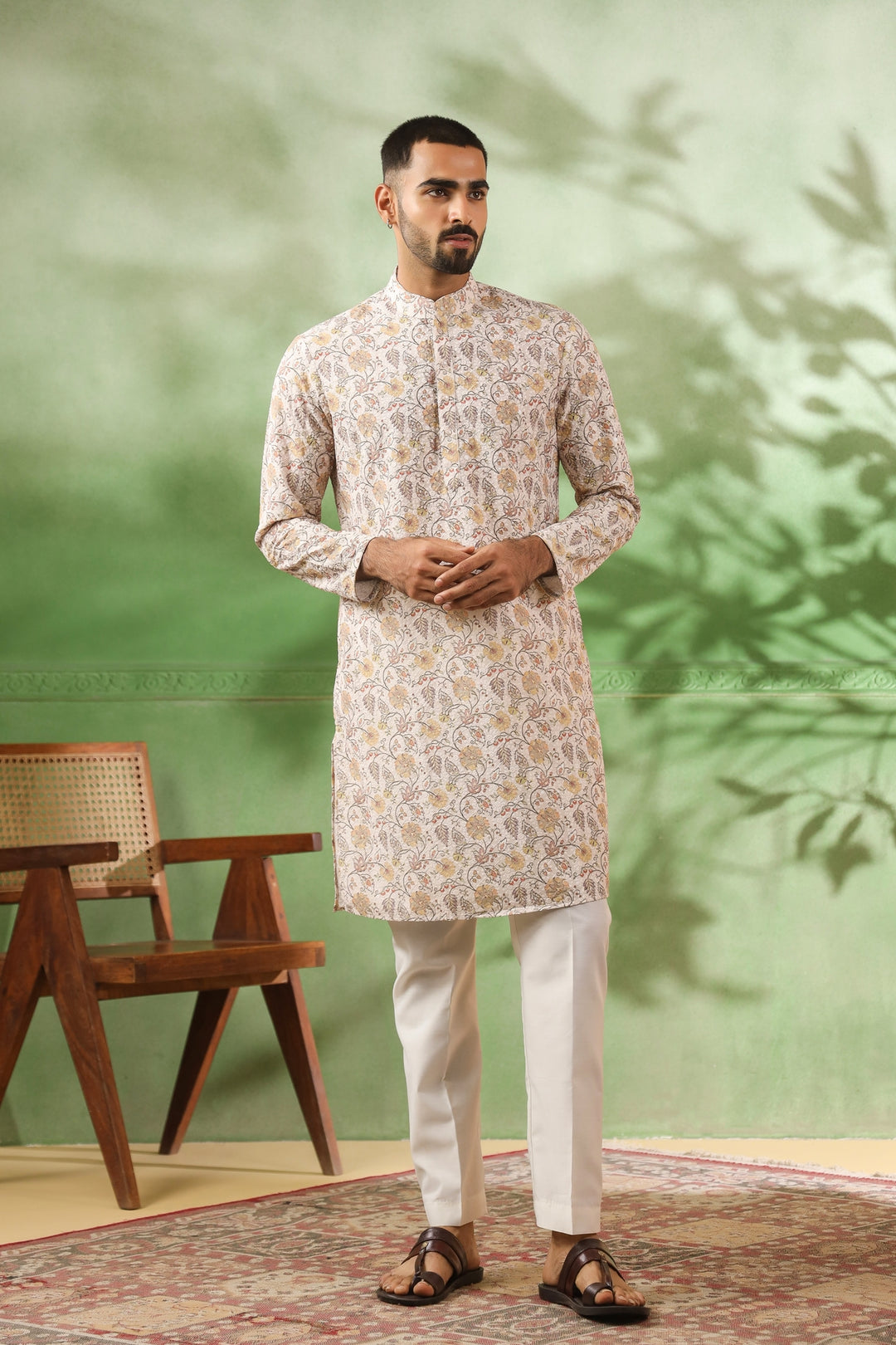 Sequence Cream Kurta Set - KM45242-158A