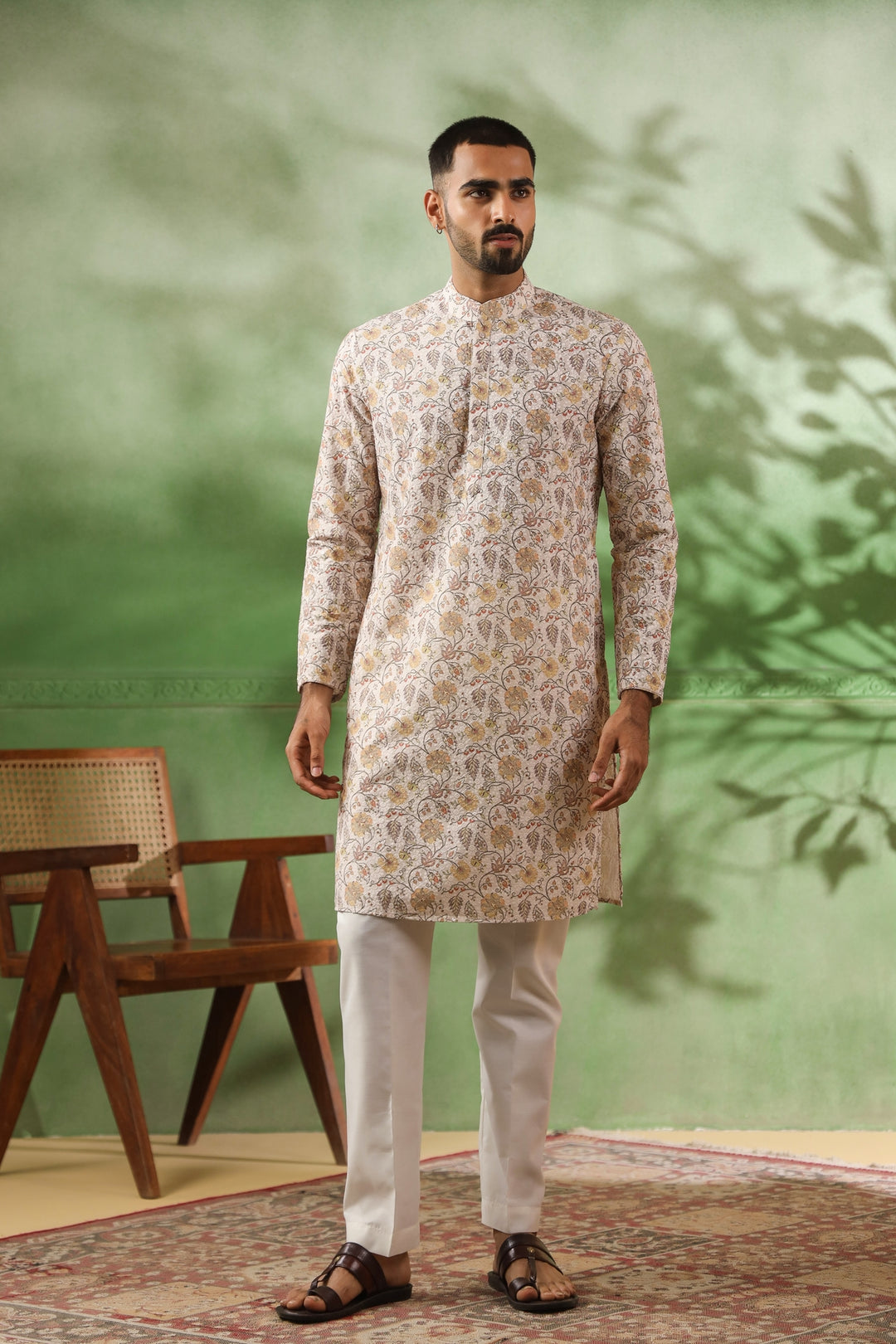 Sequence Cream Kurta Set - KM45242-158A