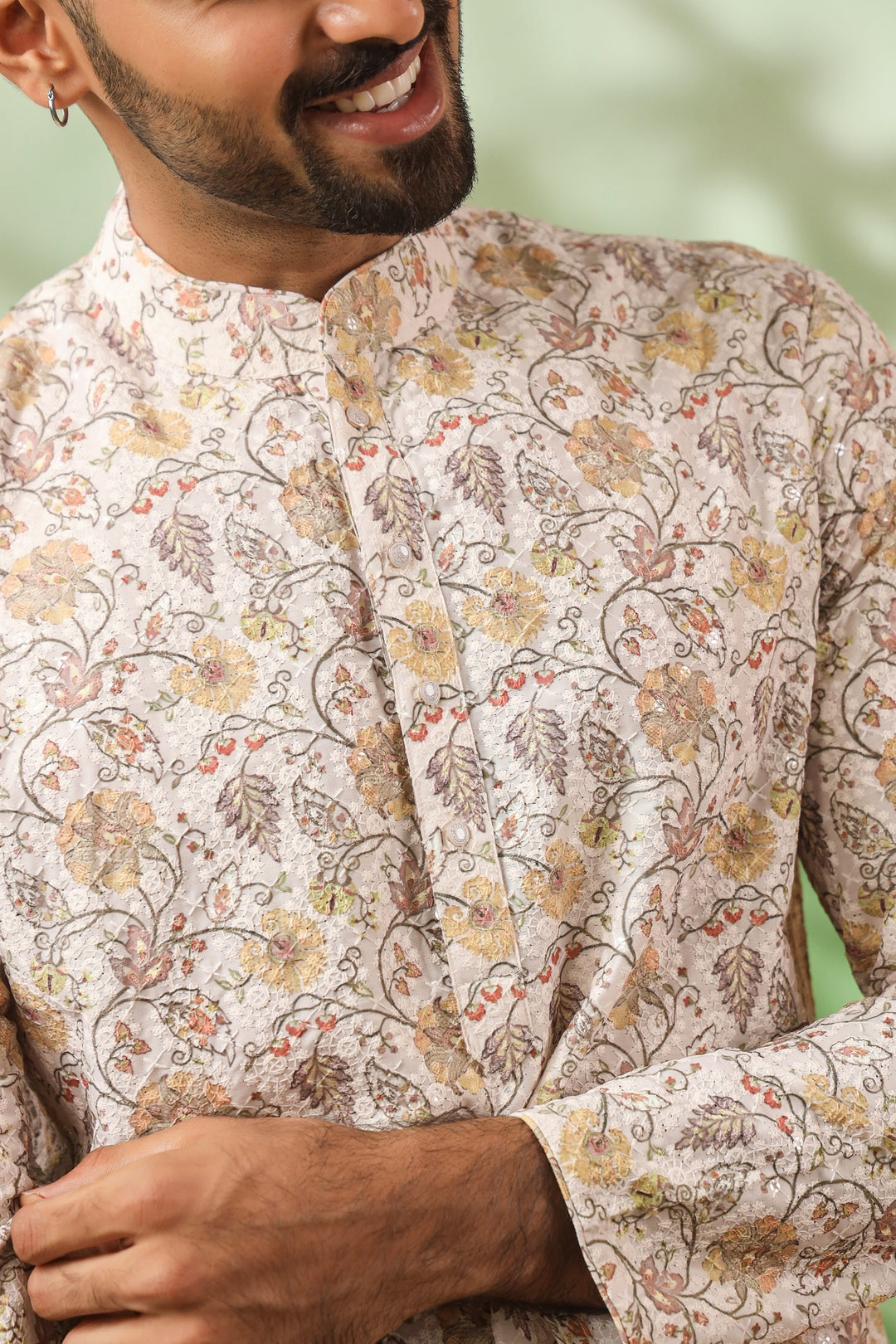 Sequence Cream Kurta Set - KM45242-158A