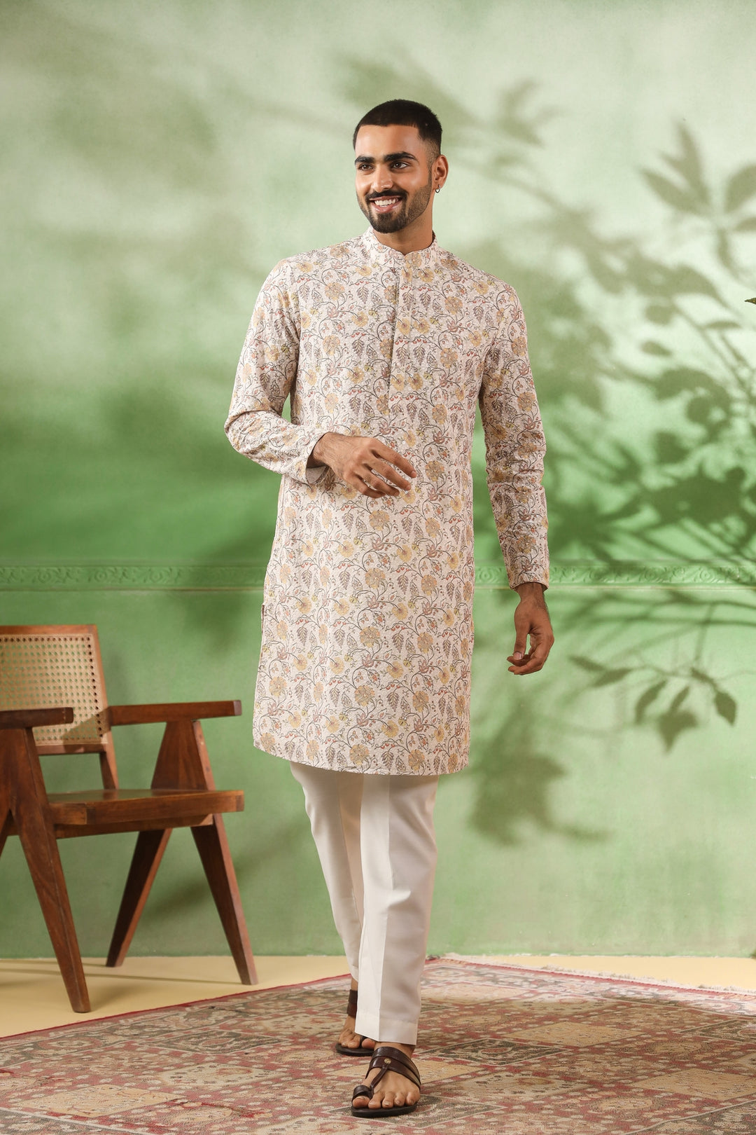 Sequence Cream Kurta Set - KM45242-158A
