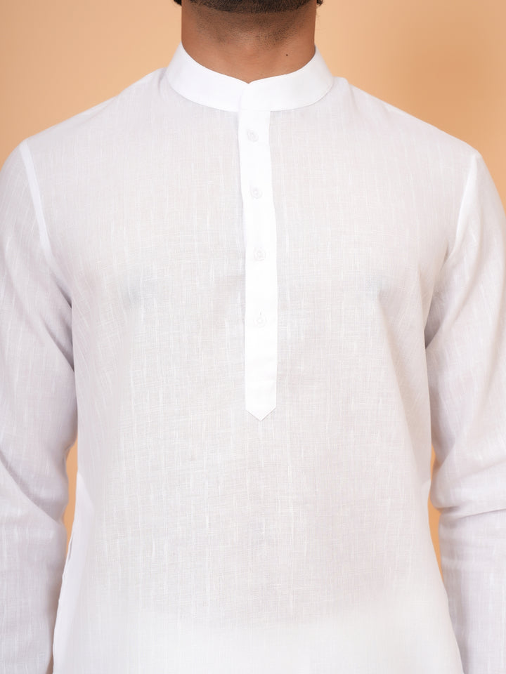 Striped White Kurta Set - KM26522-1