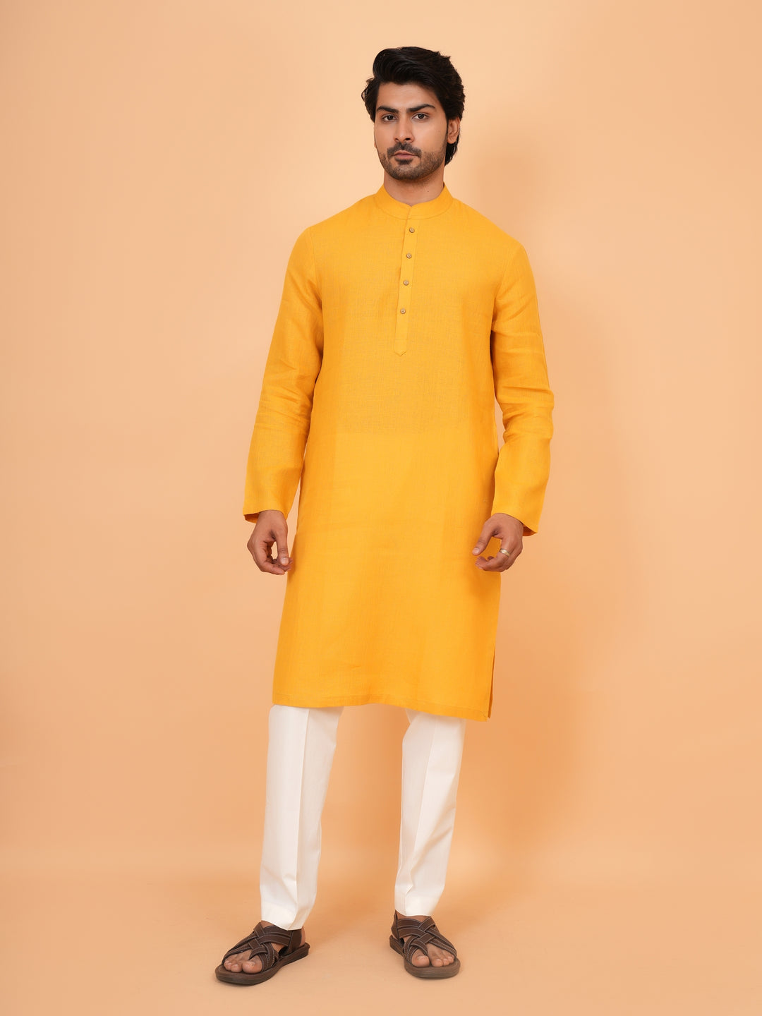 Solid Mustard Kurta Set - KM43276-11