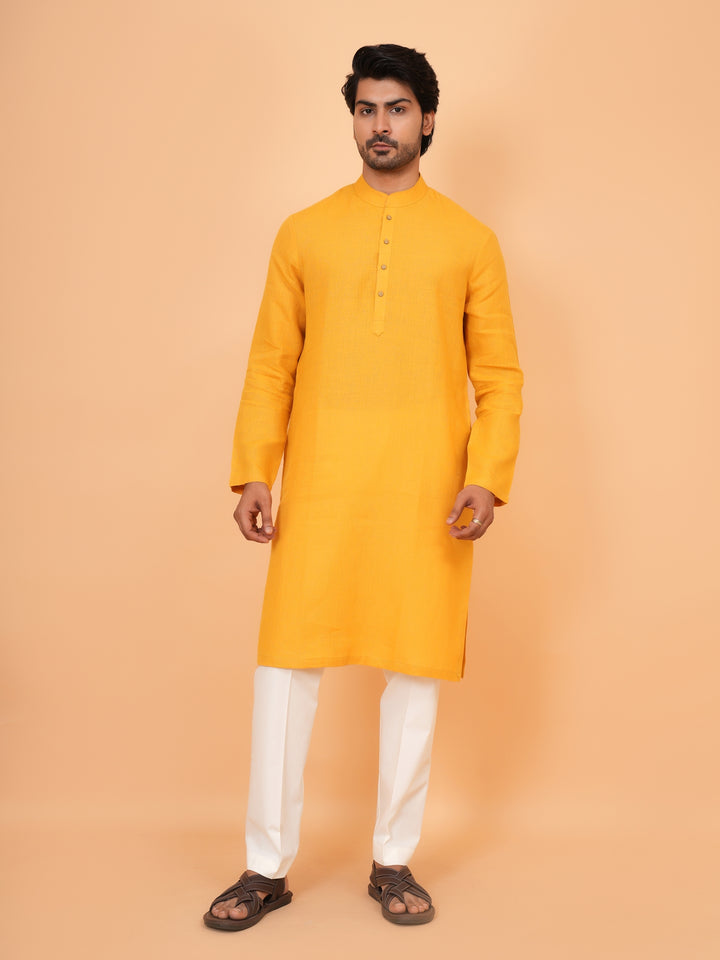 Solid Mustard Kurta Set - KM43276-11