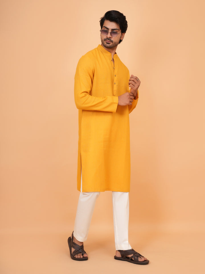 Solid Mustard Kurta Set - KM43276-11