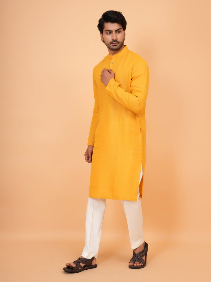 Solid Mustard Kurta Set - KM43276-11