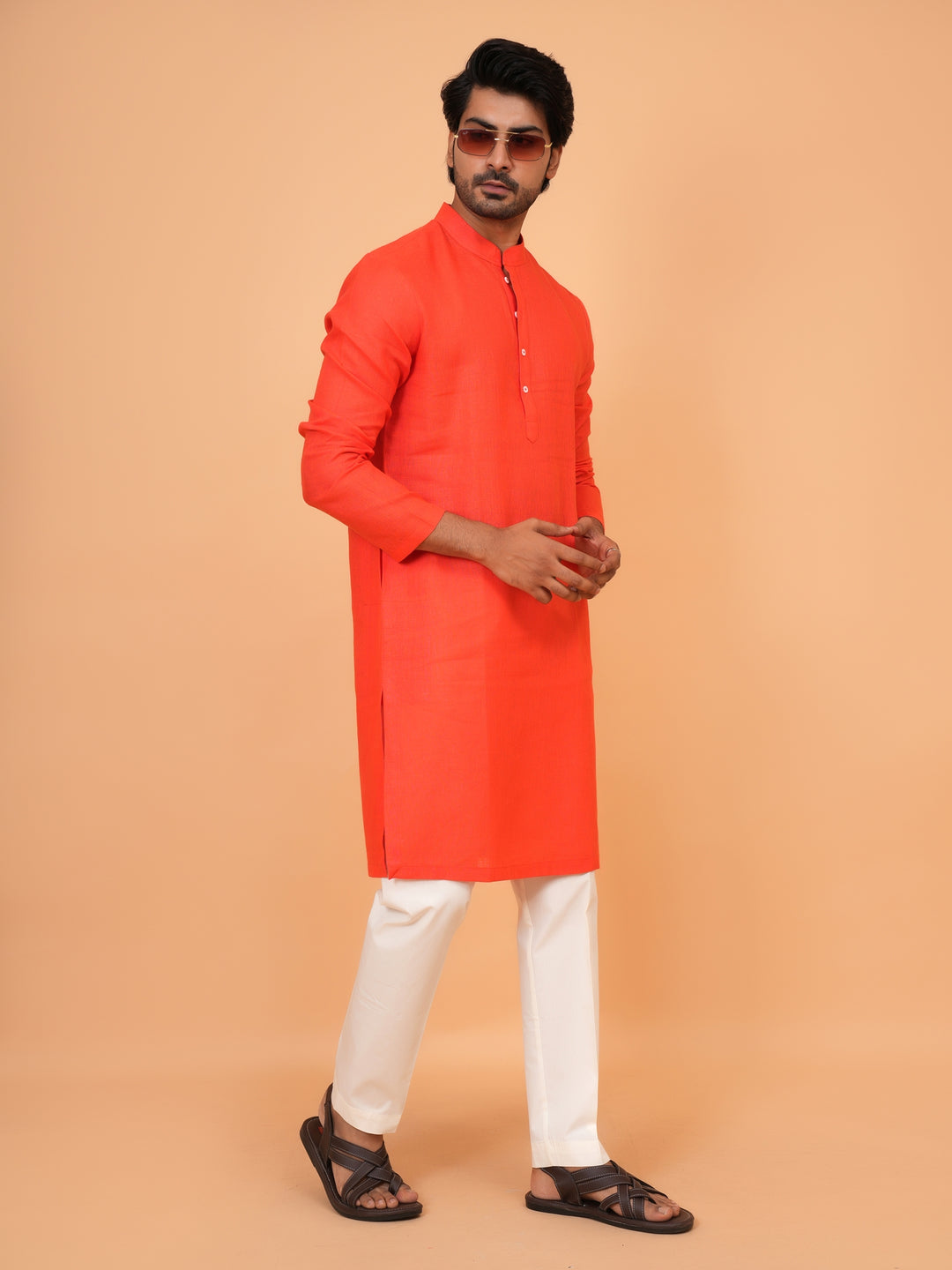 Solid Orange Kurta Set - KM43276-23