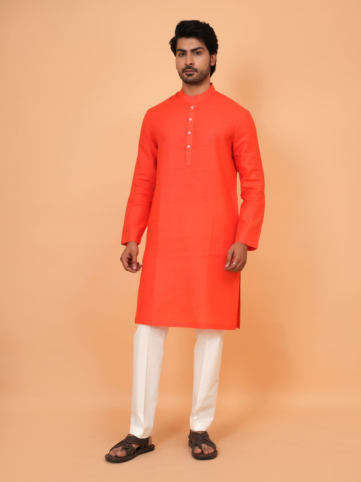 Solid Orange Kurta Set - KM43276-23