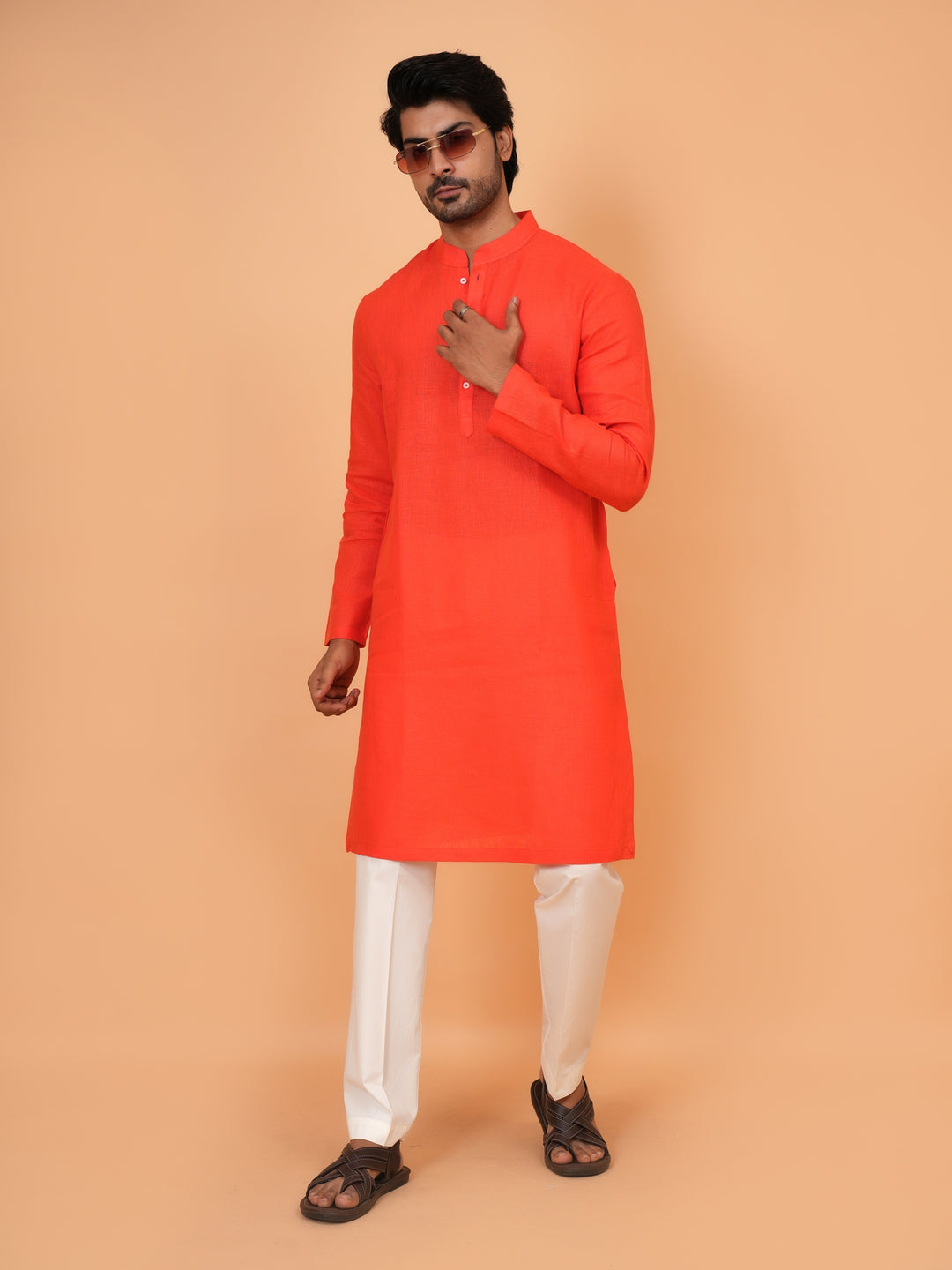 Solid Orange Kurta Set - KM43276-23