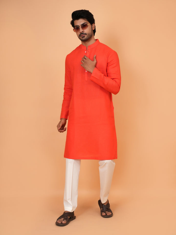 Solid Orange Kurta Set - KM43276-23