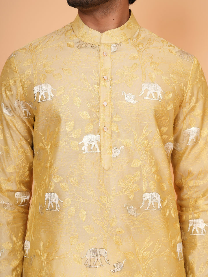 Animal Yellow Kurta Set - KM43421-2