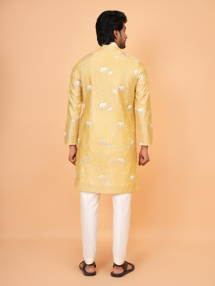 Animal Yellow Kurta Set - KM43421-2