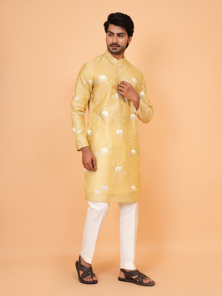 Animal Yellow Kurta Set - KM43421-2