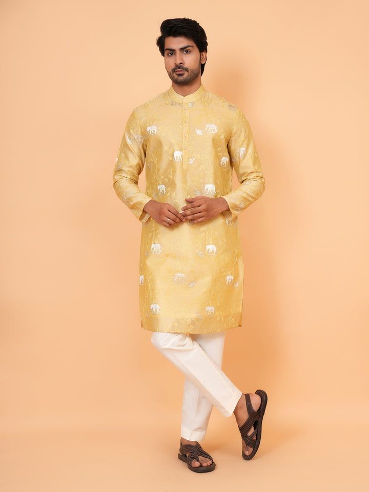 Animal Yellow Kurta Set - KM43421-2