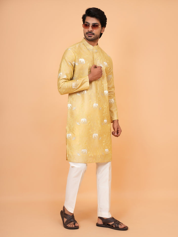Animal Yellow Kurta Set - KM43421-2