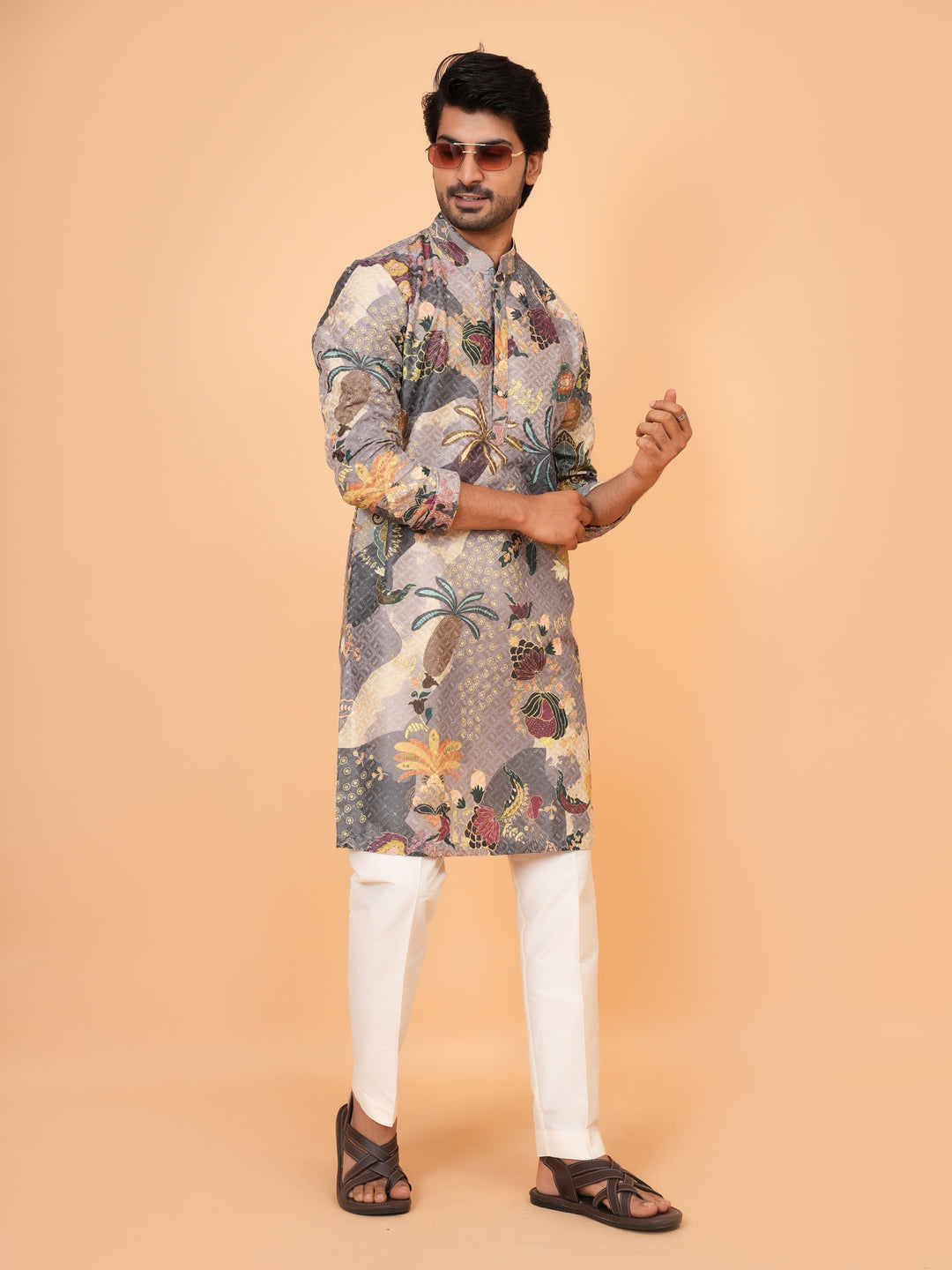 Sequence Grey Kurta Set - KM43531-1466C