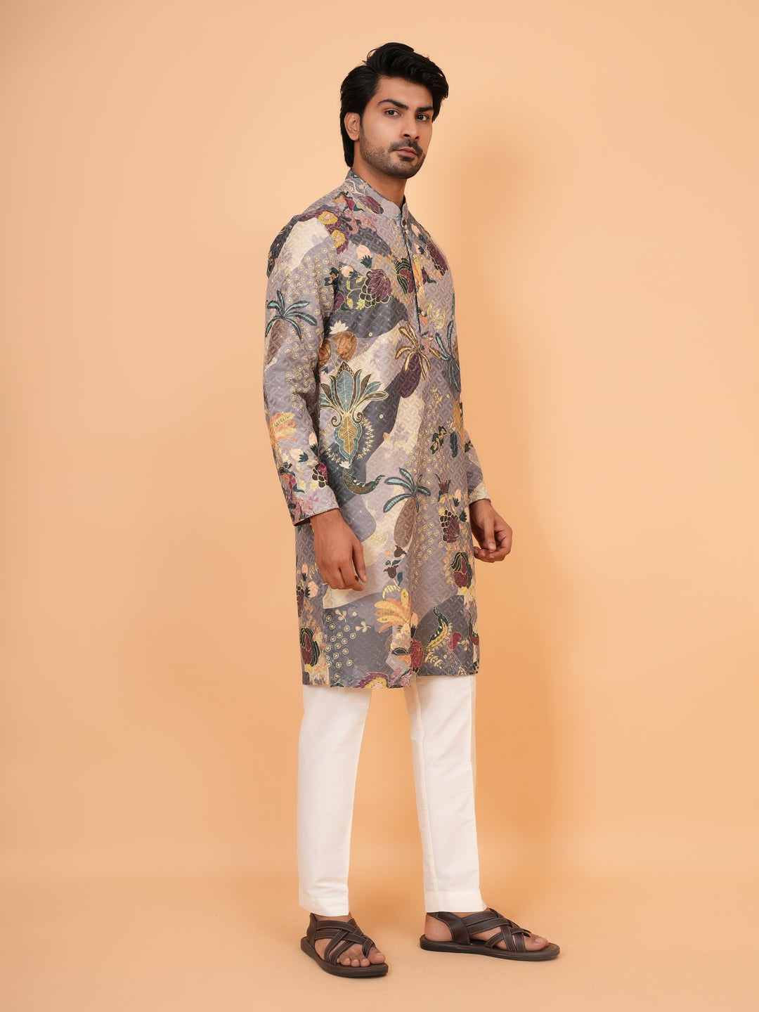 Sequence Grey Kurta Set - KM43531-1466C