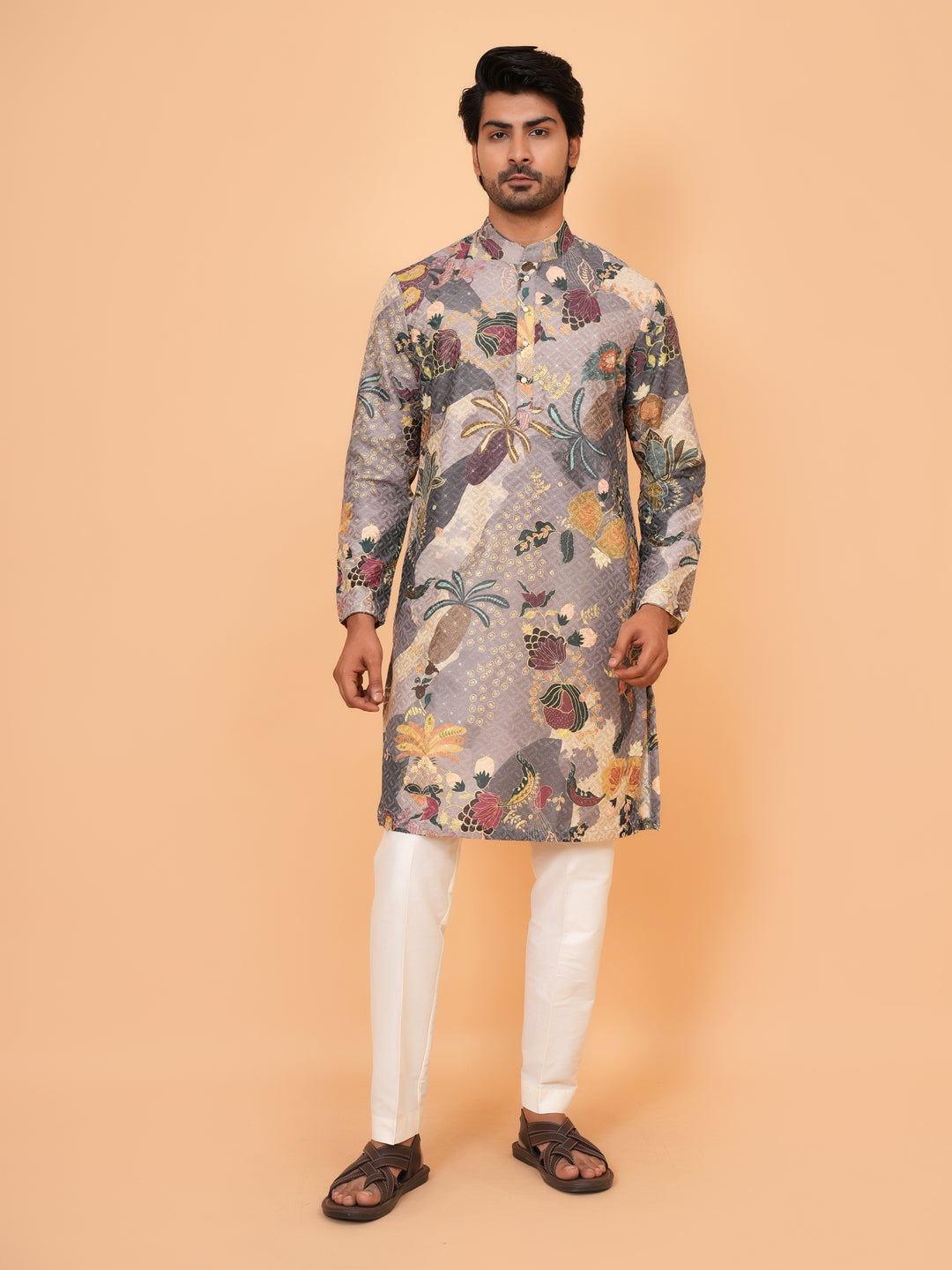 Sequence Grey Kurta Set - KM43531-1466C