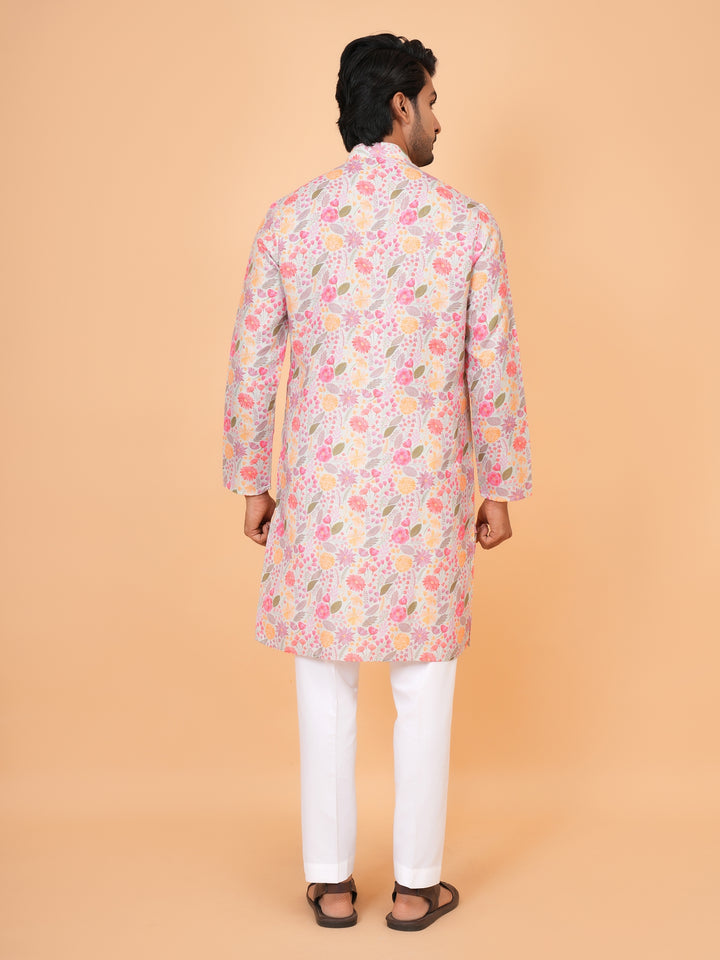 Floral Pista Kurta Set - KM44096-15