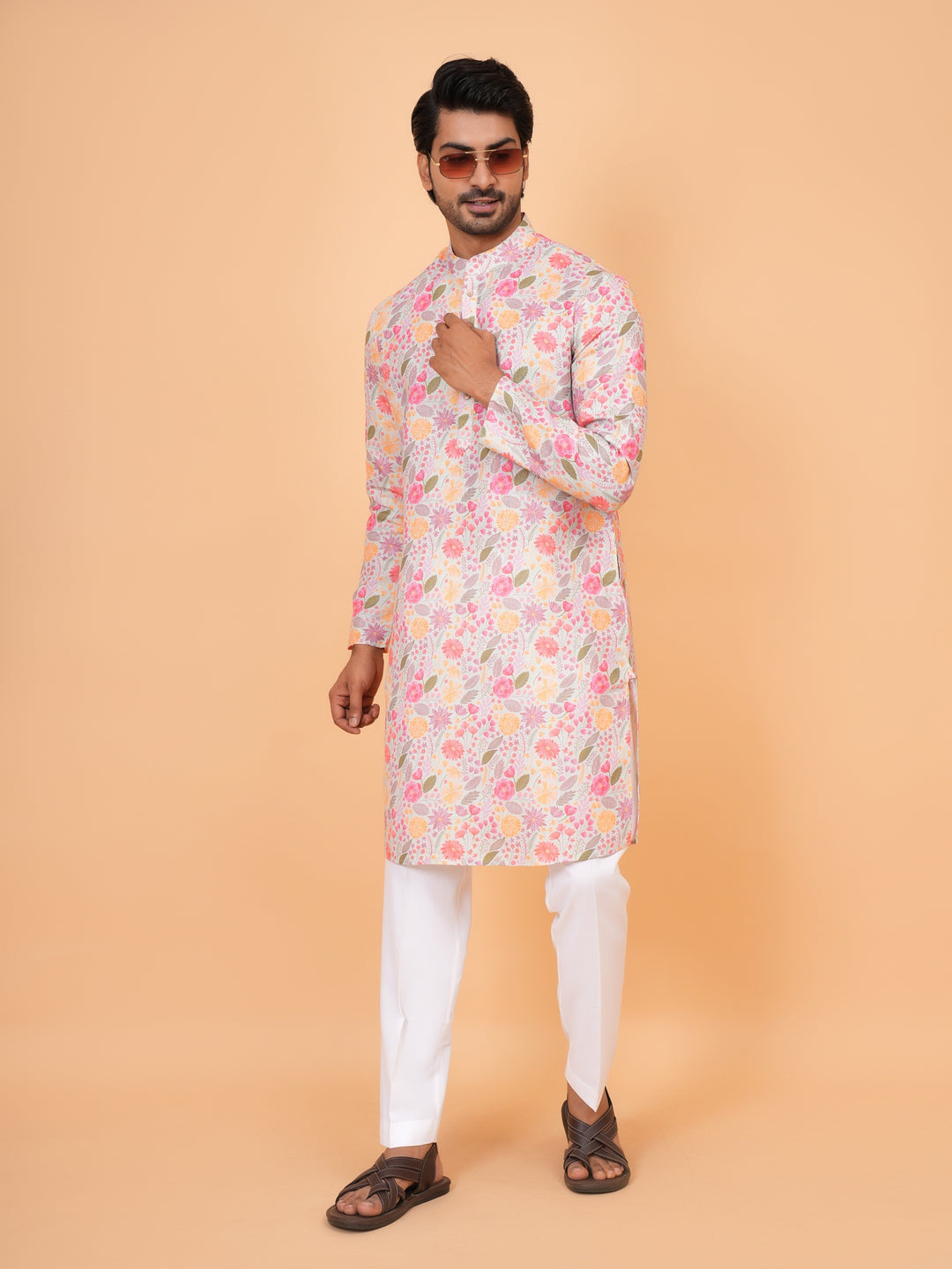 Floral Pista Kurta Set - KM44096-15