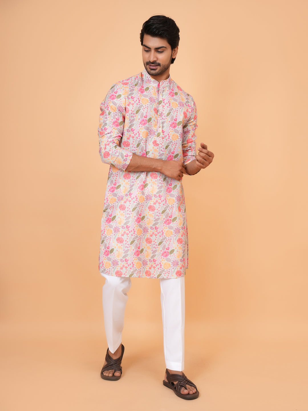 Floral Pista Kurta Set - KM44096-15
