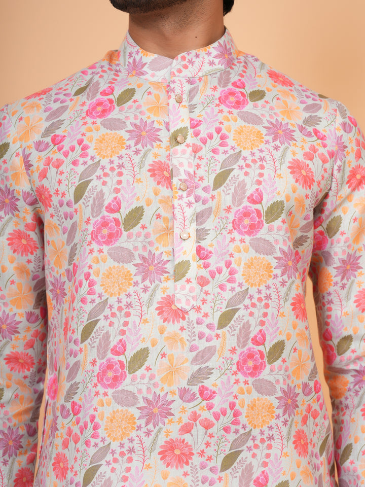 Floral Pista Kurta Set - KM44096-15