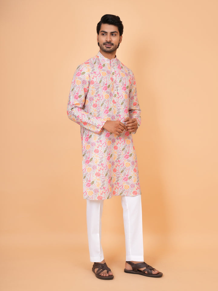 Floral Pista Kurta Set - KM44096-15