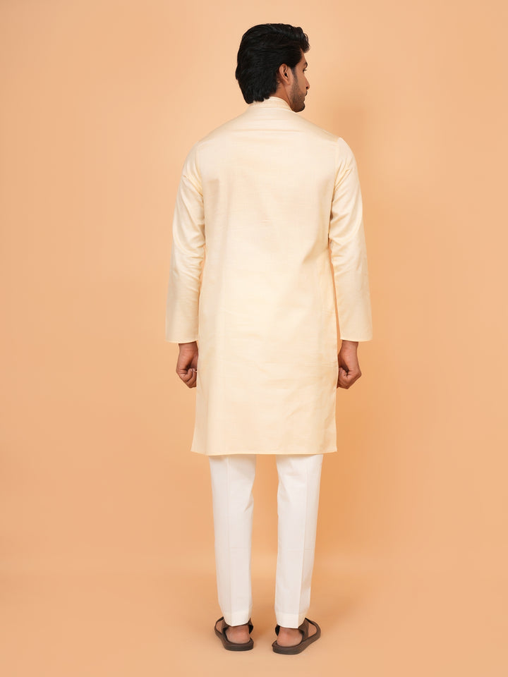 Embroidered Cream Kurta Set - KM44472-7