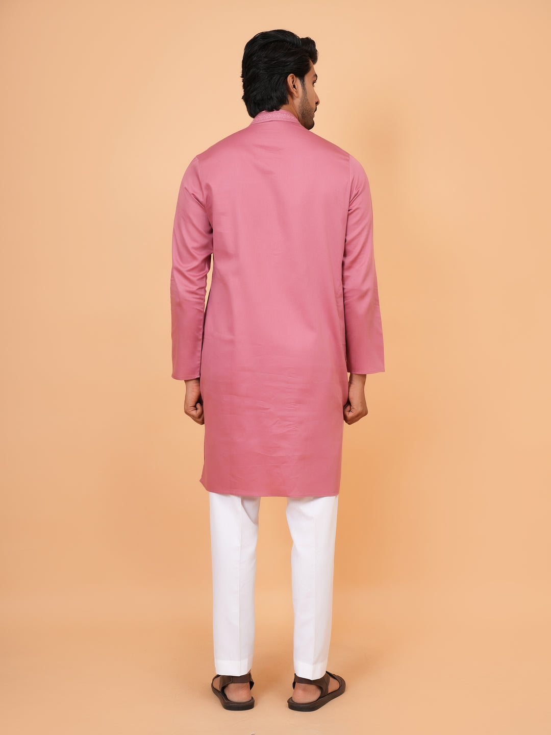 Embroidered Pink Kurta Set - KM44472-57