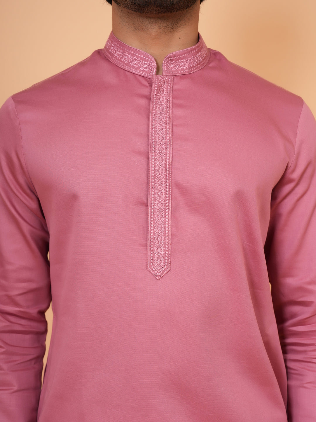 Embroidered Pink Kurta Set - KM44472-57