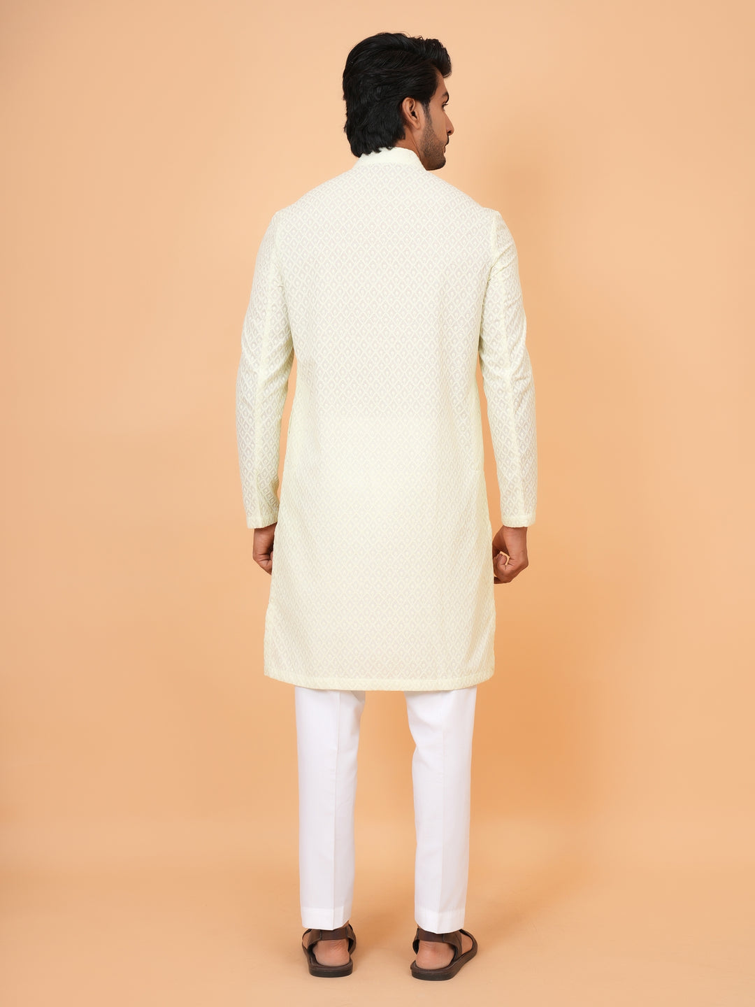 Chikan Pista Kurta Set - KM45051-106