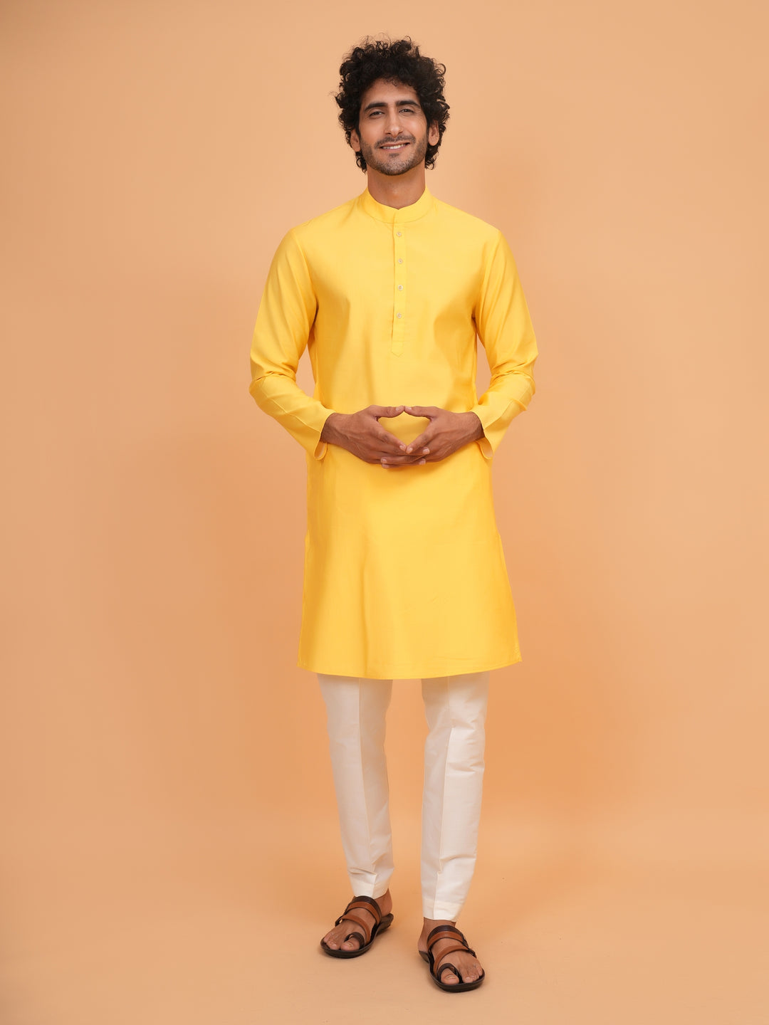 Leafs Yellow Jacket Kurta Set - JM45041-2