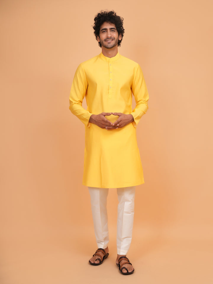 Leafs Yellow Jacket Kurta Set - JM45041-2