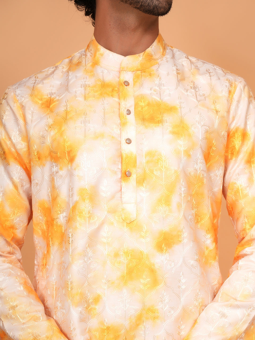 Abstract Yellow Kurta Set - KM41147-3