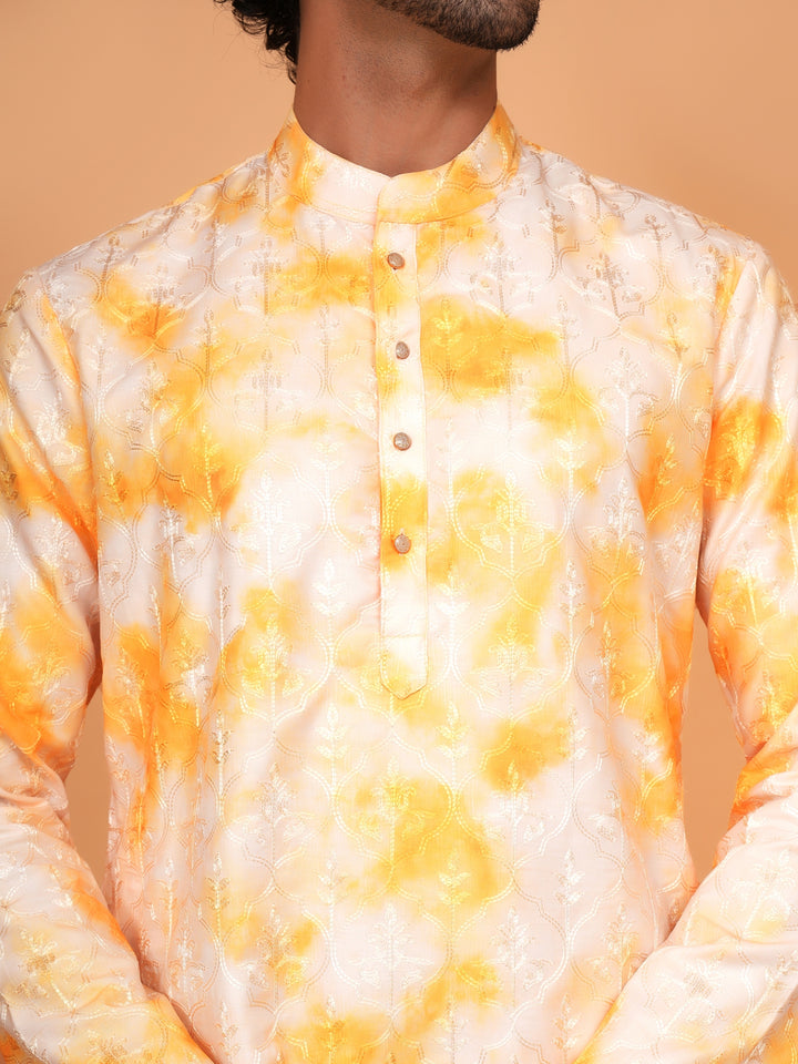Abstract Yellow Kurta Set - KM41147-3