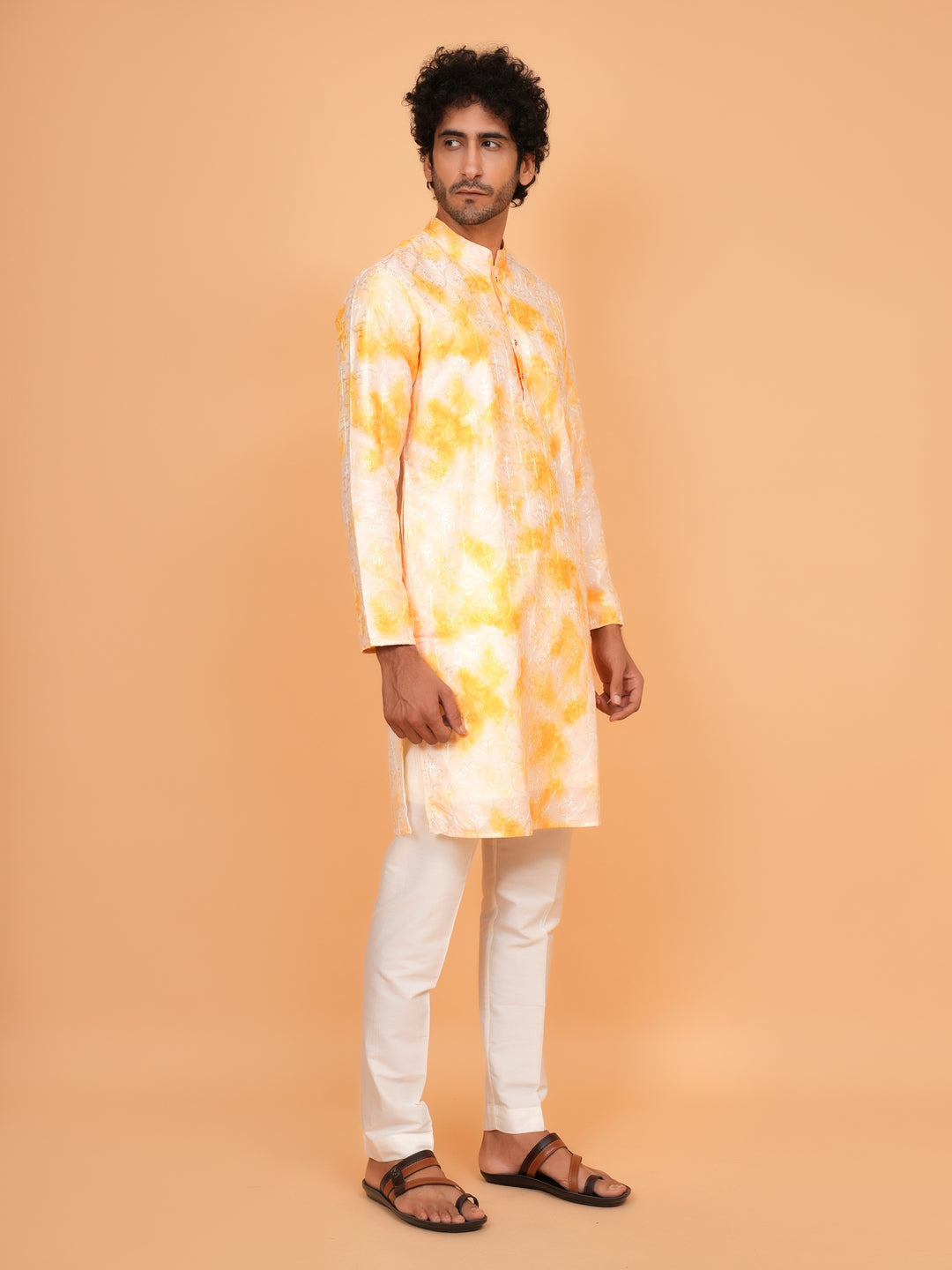 Abstract Yellow Kurta Set - KM41147-3