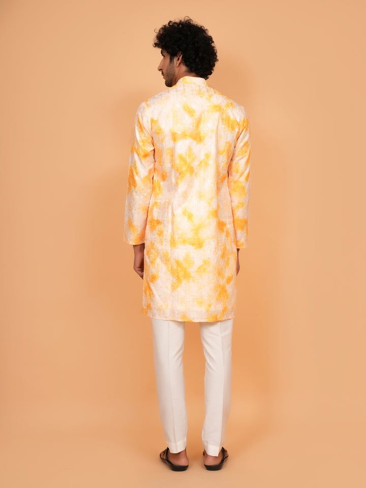 Abstract Yellow Kurta Set - KM41147-3